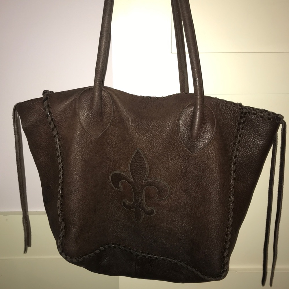 Shelly Litvak fleur de lis tote